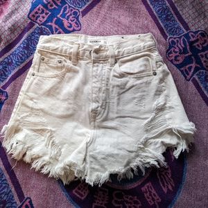 Pull & Bear White Jean Shorts